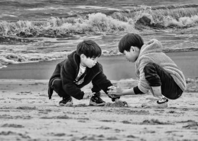 Two Boys Playing on the Beach, Mark Brenner